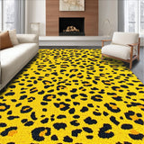 Ultra Soft Area Rug, Non Slip, Stain Resistant, Washable Area Rugs for Living Room, Bedroom, Boho Leopard Print(Yellow)