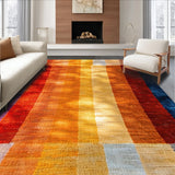 Ultra Soft Area Rug, Non Slip, Stain Resistant, Washable Area Rugs for Living Room, Bedroom, Boho Rainbow Tufted(Orange)