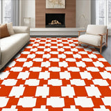 Countryside Gingham Surface Accent With Intersecting Stripes(Orange)