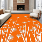 Fleece Meadow Dandelion Seed Drift Design Shag Floor(Orange)