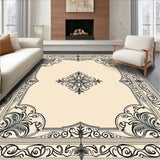 Traditional Damask Scrollwork Ornate Luxurious(Beige)