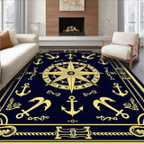 Captain Anchor Maritime Heritage Compass Rose Navigation Design (Gold)