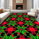 Festive Plaid with Interwoven Evergreen and Berry Sprigs(Black)