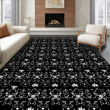 Nocturne Blossom Interlocking Floral Motif with Subtle Metallic Traces(Black) - ODIKA