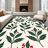 Joyful Elegant Holly Berry Vine Textile Treasure(Green)
