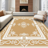 Traditional Ornate Floral Symmetrical Decorative Embellished (Beige)