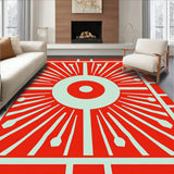 Abstract Sunburst Medallion with Motif and Southwest Flair(Red)