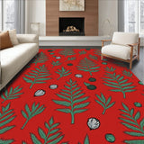 Enchanted Winter Throw Adorned With Magical Fir Branch Motifs(Red)