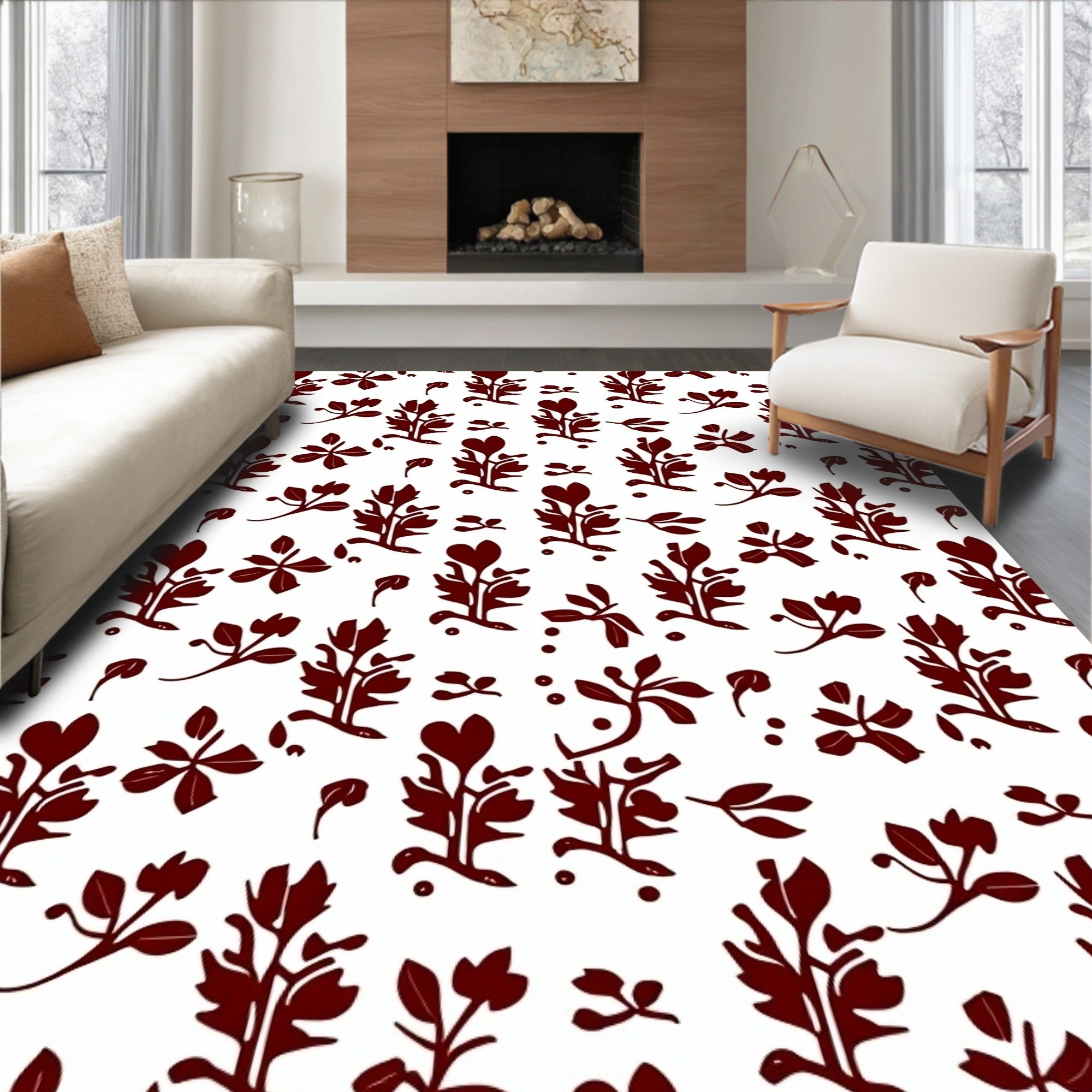 Classic Jacobean Vine with Ornamental Leaf Details (Brown) - ODIKA