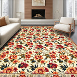Boho Chic Area Floral Kitchen Mat(Beige)