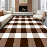 Buffalo Plaid Farmhouse Autumn Welcome Accent Decorative(Brown)