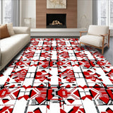 Festive Plaid Accent with Interlocking Square Motifs(Red)