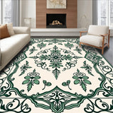 Damask Scrollwork Design with Ornate Flourish(Green)
