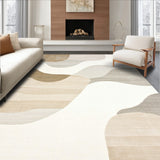 Abstract Waves Area Neutral Tone Indoor Floor(Beige)