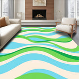 Abstract Watercolor Brushstroke Design with Flowing Wave(Green)