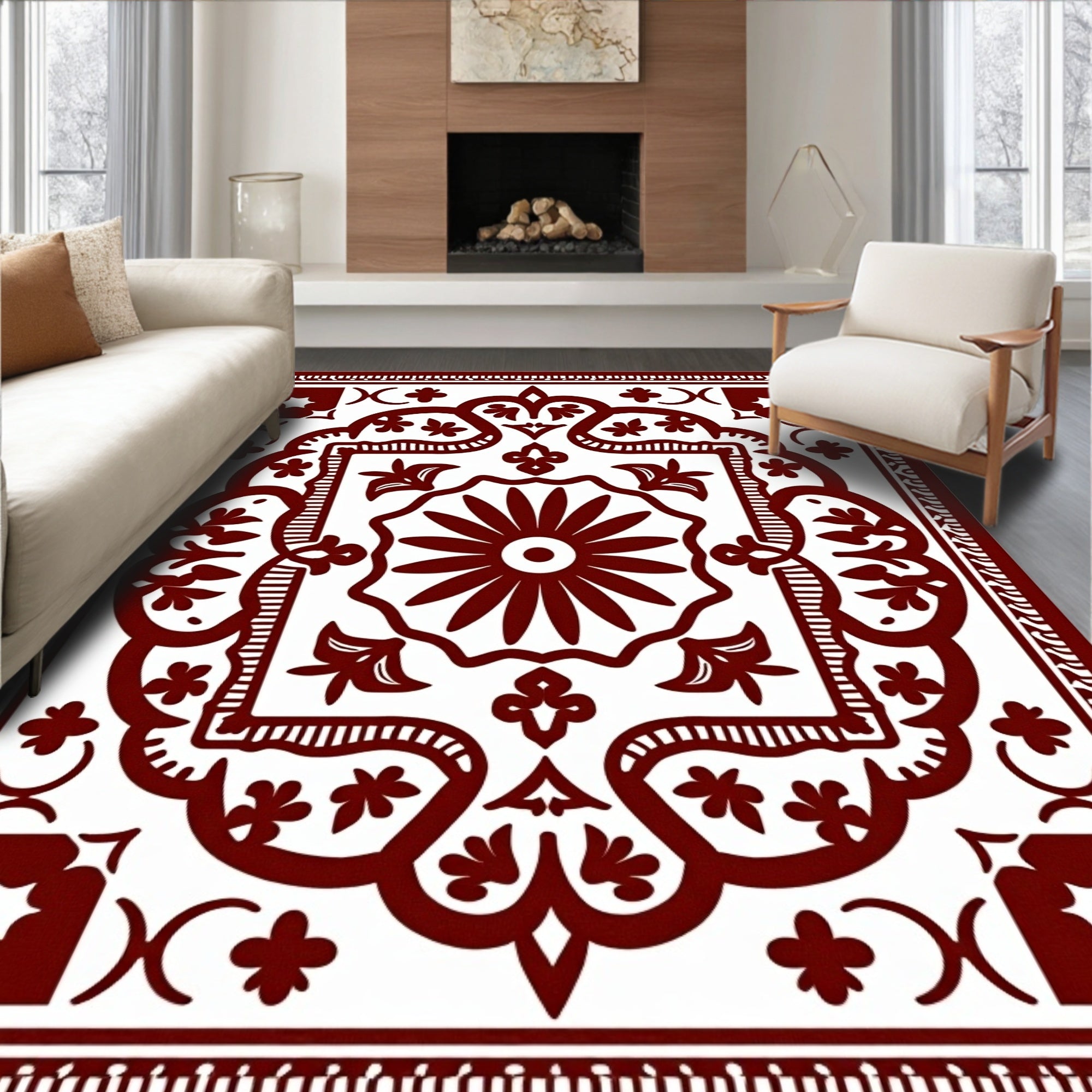 Boho Eclectic Medallion Artisan Handwoven Jewel (Red) - ODIKA