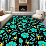 Botanical Enchanted Meadow Insect Floral Decorative(Black)