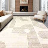 Unique Area Embodying Modern Aesthetic with Beige and Ivory Hues(Beige)