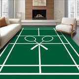 Badminton Court with Crossed Rackets(Green)