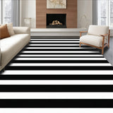 Chic Striped for Entryway Patio Modern Urban(Black)