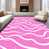 Cloud Contour Plush Area Accent With Curved(Pink)