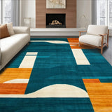 Dynamic Geometric Area Featuring Teal and Burnt Orange(Blue)