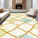 Chic Abstract Watercolor Lattice with Brushstroke Motifs(Orange)