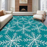 Scandinavian Frosted Pine and Snowflake(Blue)
