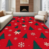 Festive Pine Tree Holiday Entrance Decorative Seasonal Floor(Red)