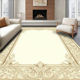 Area Classic Ornamental Border Elegant Non Slip Timeless Design(Beige)