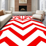 Cane Stripe Chevron Design Floor Holiday(Red)