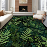 Black Woodland Floral Forest Fern Botanical(Green)