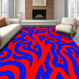 Abstract Flame Motif Featuring Dynamic Twisting Lines and Vibrant Contrast (Red) - ODIKA