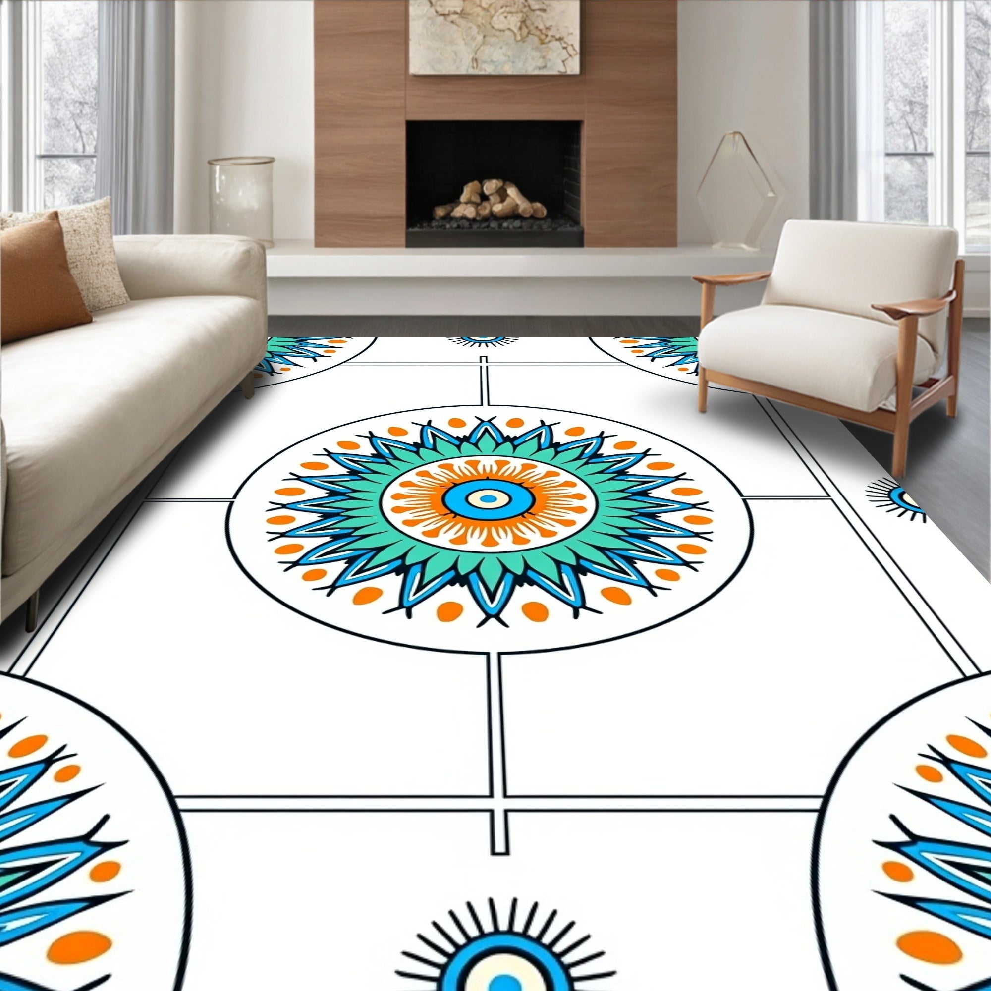 Sunburst Medallion Interlocking Radiant Array (Blue) - ODIKA