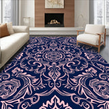 Elegant Floral Vine Medallion Tapestry Abstract Artistic Decorative(Blue)