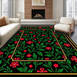 Winter Laurel Vinework Featuring Stylized Holly Berry Clusters(Black)
