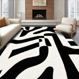 Graphic Zebra Striped Decor Contemporary Floor Art(Gray)