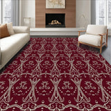 Paisley Swirl Motif with Cascading Teardrop(Red)