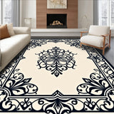 Victorian Era Inspired Throw with Damask Flourishes (Black)