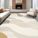 Artistic Area Showcasing Bold Abstract Design in Creamy Tones(Beige)