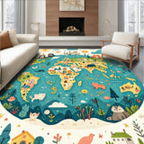 Cartoon Animals and Geographic Icons Round(Blue)