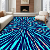 Energetic Lightning Bolt with Abstract Stripes and Radiant Highlights (Blue)