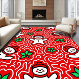 Festive Snowman Wonderland Interlocking Swirl Holiday Accent(Red)
