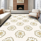 Sheep Inspired Petal Bloom Flower Motif Area Covering(Ivory)