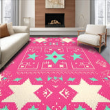 Ultra Soft Area Rug, Non Slip, Stain Resistant, Washable Area Rugs for Living Room, Bedroom, Funny Hot Pink Western Kitchen Rug for Cowgirl Decor(Pink)