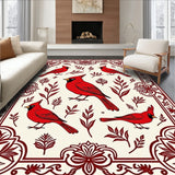 Cardinal Toile with Seasonal Botanical Framework(Red)