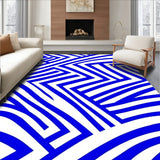 Abstract Chevron Zigzag Design with Bold Striped Accents(Blue)