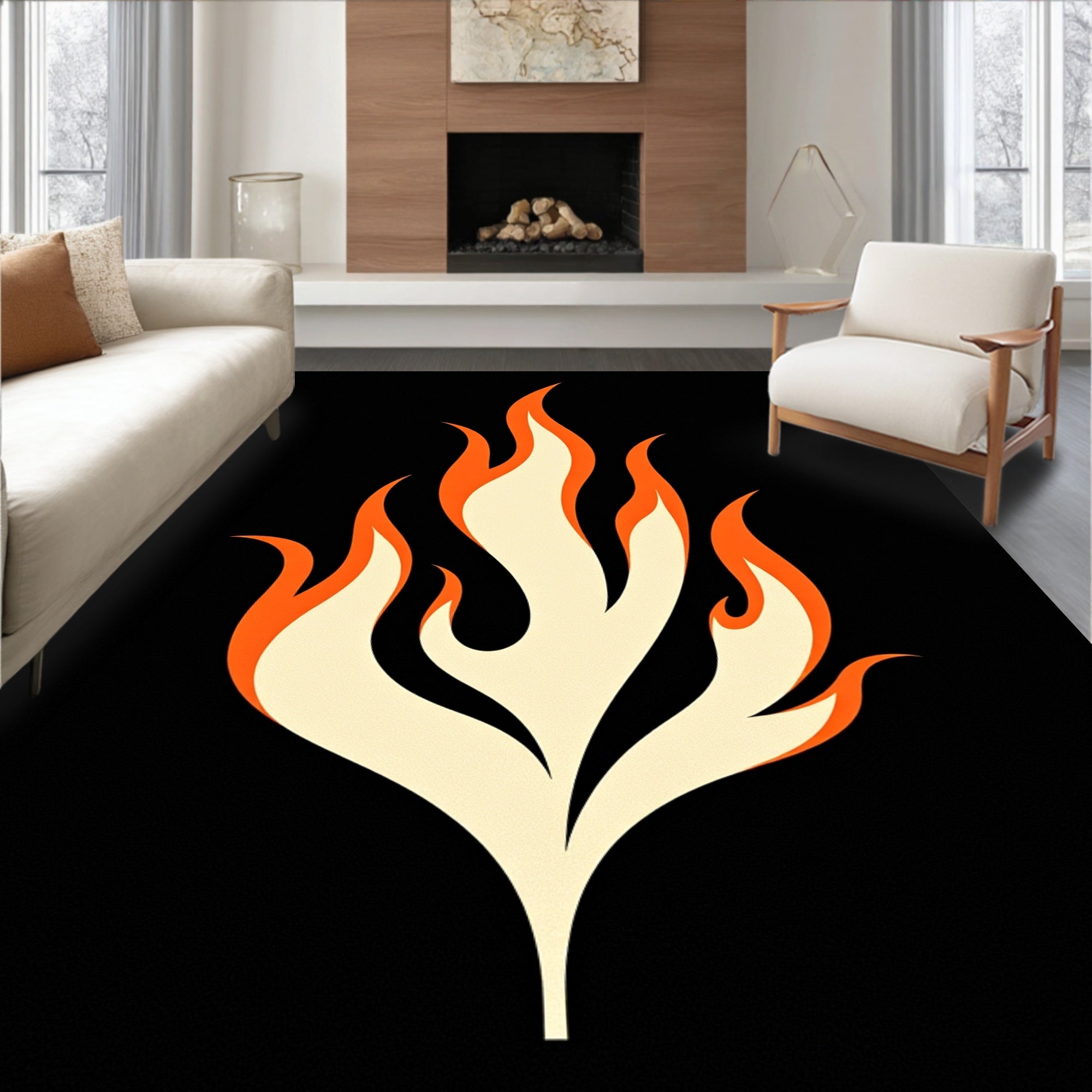 Candle Flame Decorative Covering with Pointed Top Detail (Orange) - ODIKA