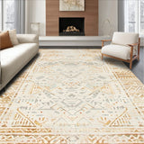 Chic Abstract Tribal Area with Faded Beige Tones Design(Beige)