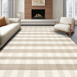 Geometric Buffalo Check Area in Ivory Beige and Cream(Beige)